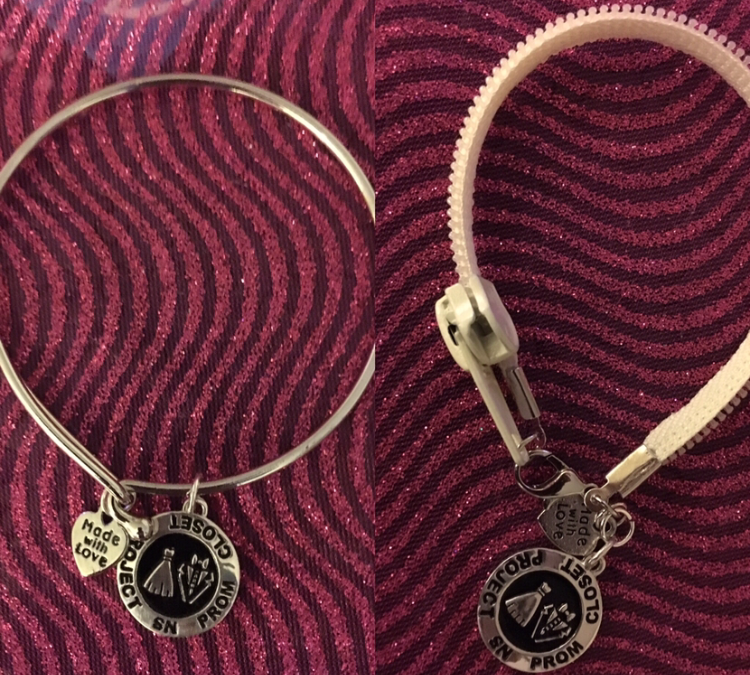 Two bracelets with charms on them.