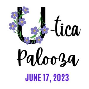 The logo for utica palooza june 17, 2021.