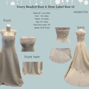 Style: Strapless Beaded Bust & Hem Label Size 12