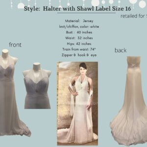 Style:  Halter with Shawl Label Size 16