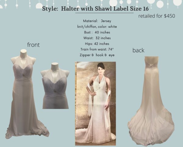 Style:  Halter with Shawl Label Size 16