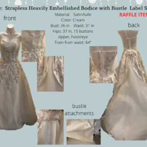 Style:  Strapless Heavily Embellished Bodice with Bustle  Label Size 8