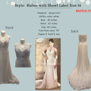 Style:  Halter with Shawl Label Size 16