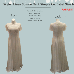 Style:  Linen Square Neck Simple Cut Label Size 16